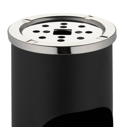 Standing Ashtray with Waste Bin, 56 cm, Black