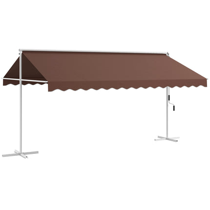 Standing patio awning 4.5x3.4m, Hand crank, Sun protection