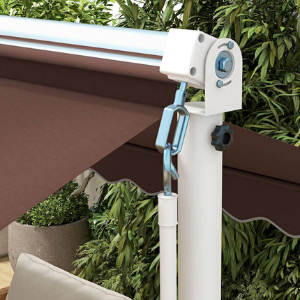 Standing patio awning 4.5x3.4m, Hand crank, Sun protection