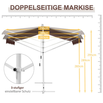 Standing patio awning 4.5x3.4m, Hand crank, Sun protection