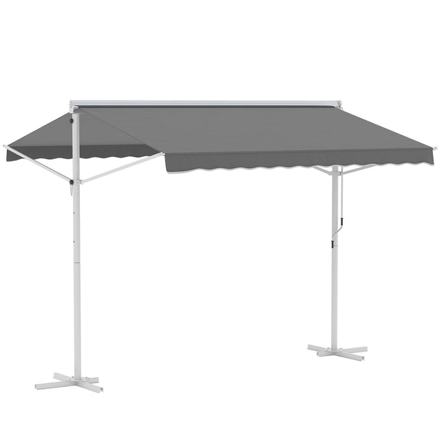 Gray patio awning with folding arm, 3x3M - Garden screen