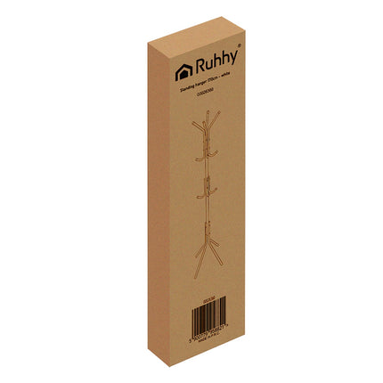 Standing Clothes Rack, White Metal, 170cm, 3 Levels