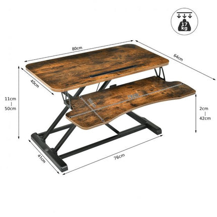 Standing Desk Converter, Gas Spring, Keyboard Tray, Tablet Holder