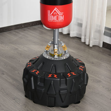 Freestanding punching bag, suction base, 180cm, black/red