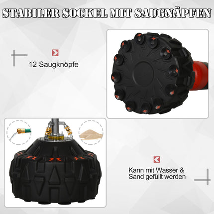 Freestanding punching bag, suction base, 180cm, black/red