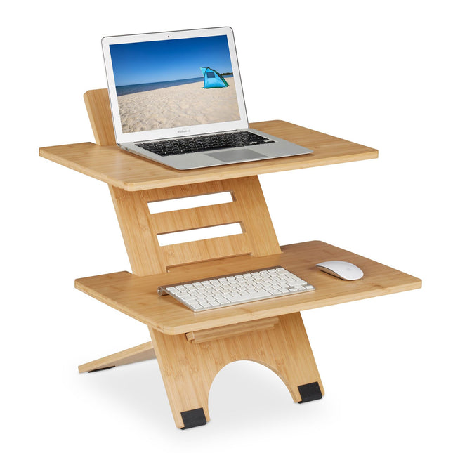 Standing bamboo desk top