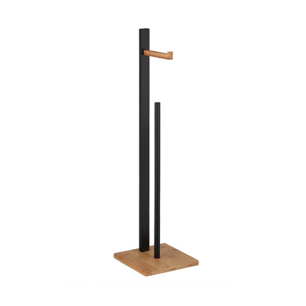 Standing bamboo toilet paper holder