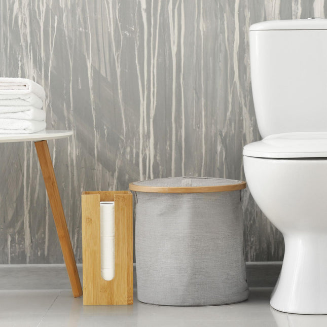 Staande bamboe toiletrolhouder