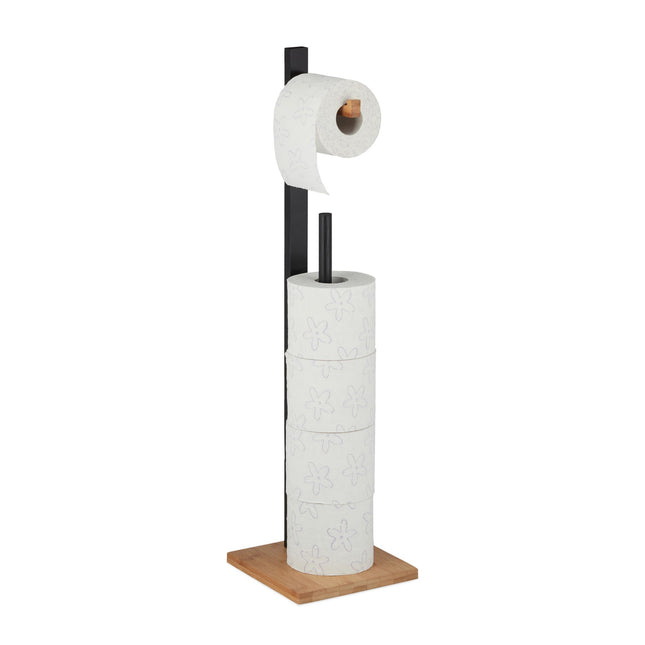 Staande bamboe toiletrolhouder