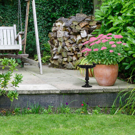 Standing bird bath in cast iron