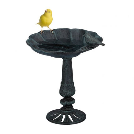 Standing bird bath in cast iron