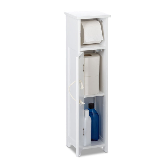 Staande toiletrolhouder in het wit