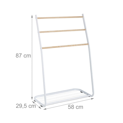 Standing towel hanger in metal