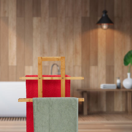Standing towel rack bamboo