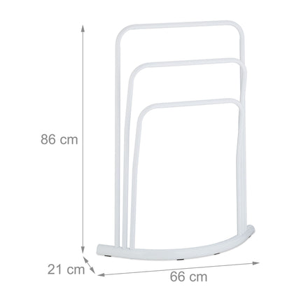 Standing towel rail in white