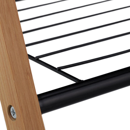 Standing towel rail with shelf