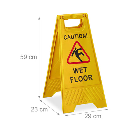 Stand-up display for slip hazard English set of 2