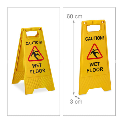 Stand-up display for slip hazard English set of 2