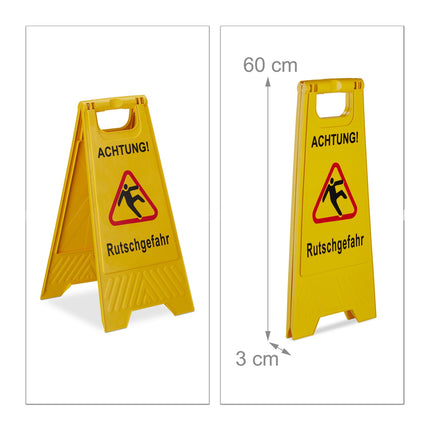 Stand-up display for slip hazard in a set of 2