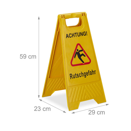 Stand-up display for slip hazard in a set of 2