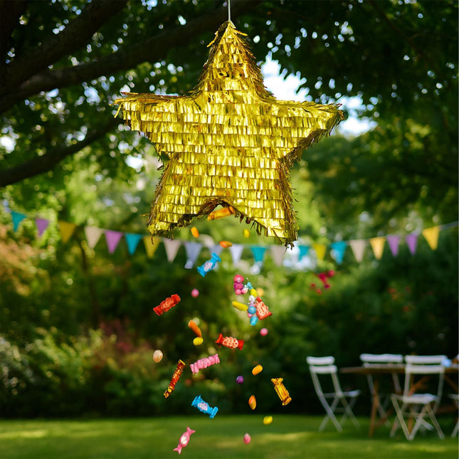 Star Piñata Set with Stick and Blindfold