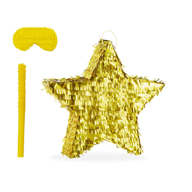 Star Piñata Set with Stick and Blindfold