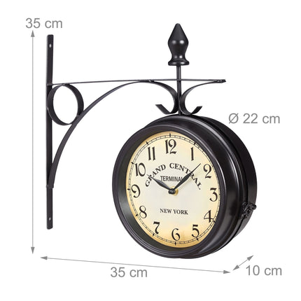 Station clock double-sided
