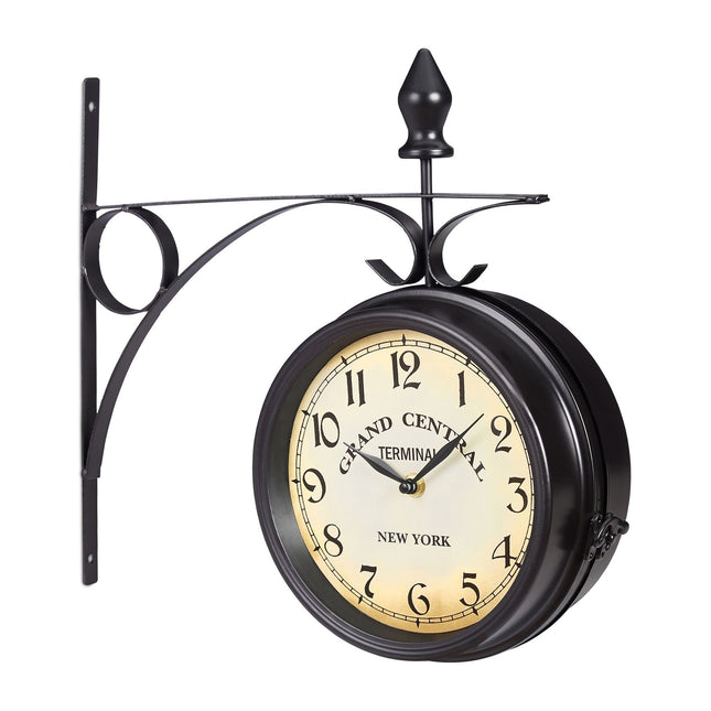 Station clock double-sided