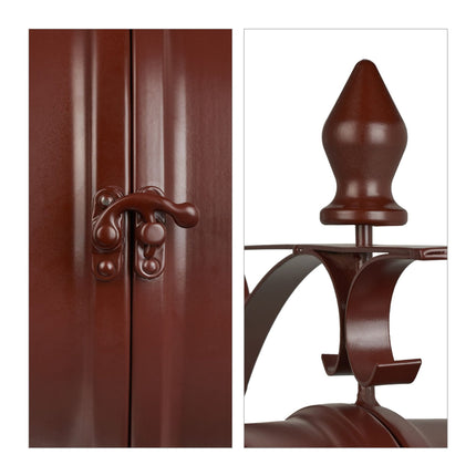 Station clock double-sided in brown