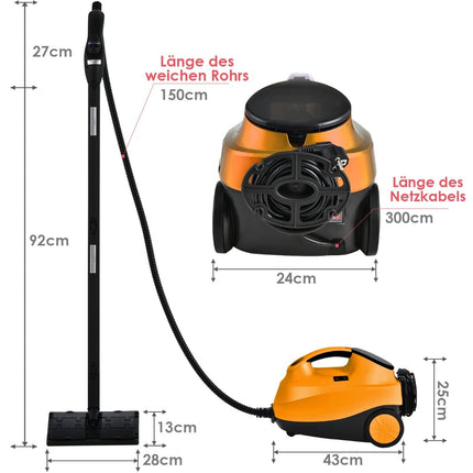 Steam Cleaner 2000W with 18 Accessories, 1.5L Tank