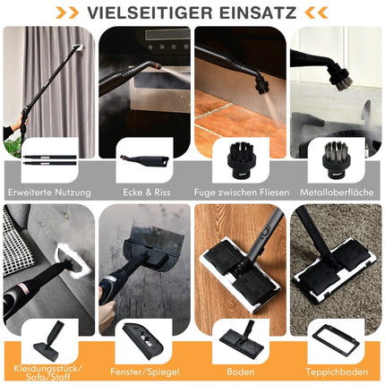 Steam Cleaner 2000W with 18 Accessories, 1.5L Tank