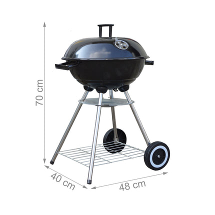 Steel Barbecue with Lid & Shelf