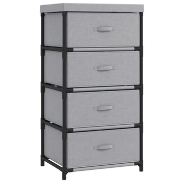 Steel Frame Dresser with 4 Fabric Drawers, Grey/Black, 42x32x80 cm