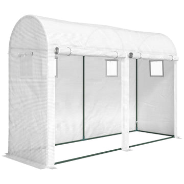Steel Frame Greenhouse with Windows and Doors, 300x100x200 cm