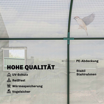 Steel Frame Greenhouse with Windows and Doors, 300x100x200 cm