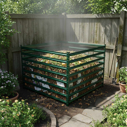 Steel Garden Composter, Open Slatted Design, Easy Assembly