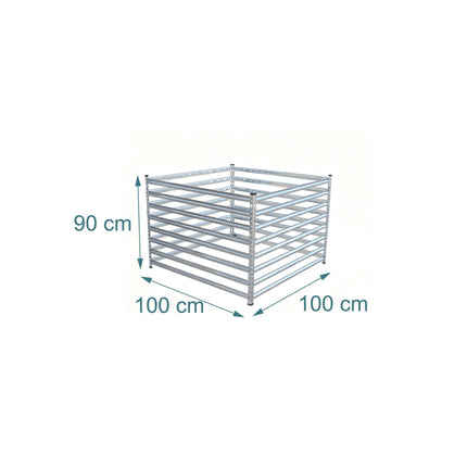 Steel Garden Composter, Open Slatted Design, Galvanised