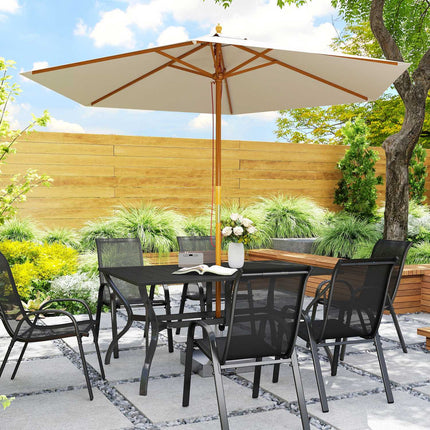 Outdoor dining table in steel - 150x90cm, weatherproof, black