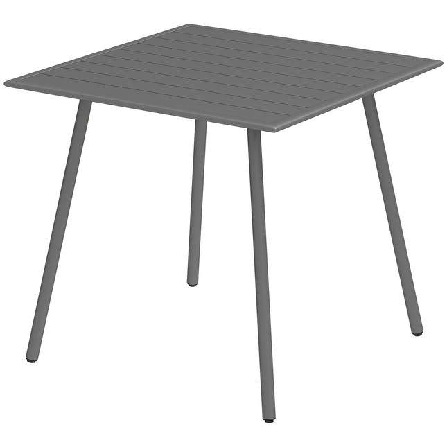 Garden table in steel, 80x80 cm, weatherproof outdoor seating