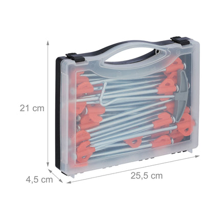 Steel Ground Pegs, 30-Pack with Storage Box
