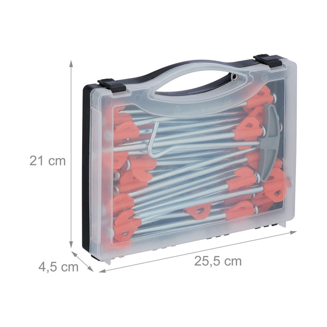 Steel Ground Pegs, 30-Pack with Storage Box