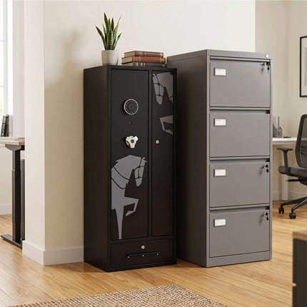 Steel Gun Cabinet with Electronic Lock, Dual Alarm