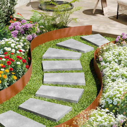 Steel Landscape Edging, 6-Pack 40 x 8 in, Bendable, Rust-Resistant
