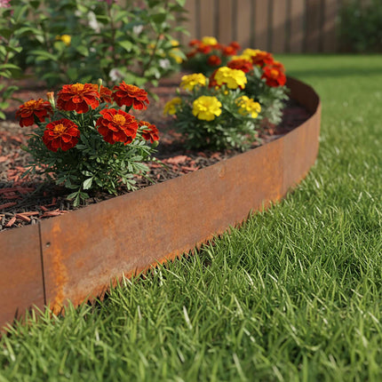 Steel Lawn Edging – Rust-Look, Flexible Garden Border