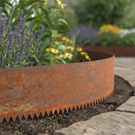 Steel Lawn Edging – Rust-Look, Flexible Garden Border