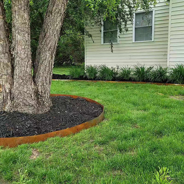 Steel Lawn Edging, Rust Look, Flexible Garden Border