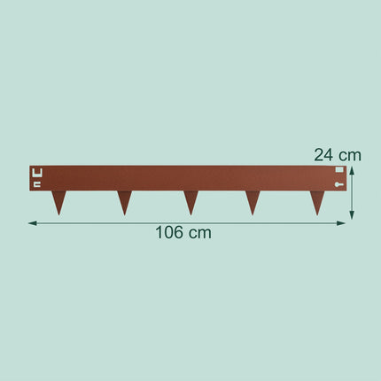 Steel Lawn Edging, Rust Look, Flexible Garden Border