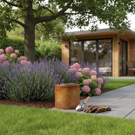 Steel Lawn Edging, Rust-Look, Flexible Garden Border