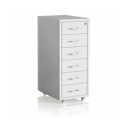 Steel Mobile Desk Pedestal, 6 Drawers, Lockable
