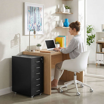 Steel Mobile Desk Pedestal, 6 Drawers, Lockable